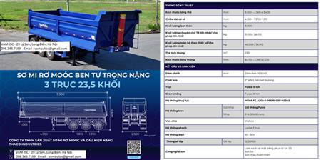 3FG0930A, Ben 23.5m3 HYVA Tự Trọng Nặng